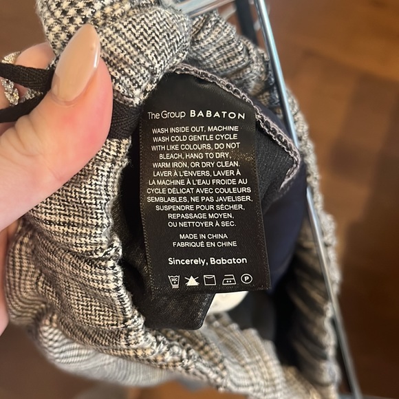 Aritzia Group Babaton Plaid Drawstring Jimmy Pants Size S - Picture 7 of 8